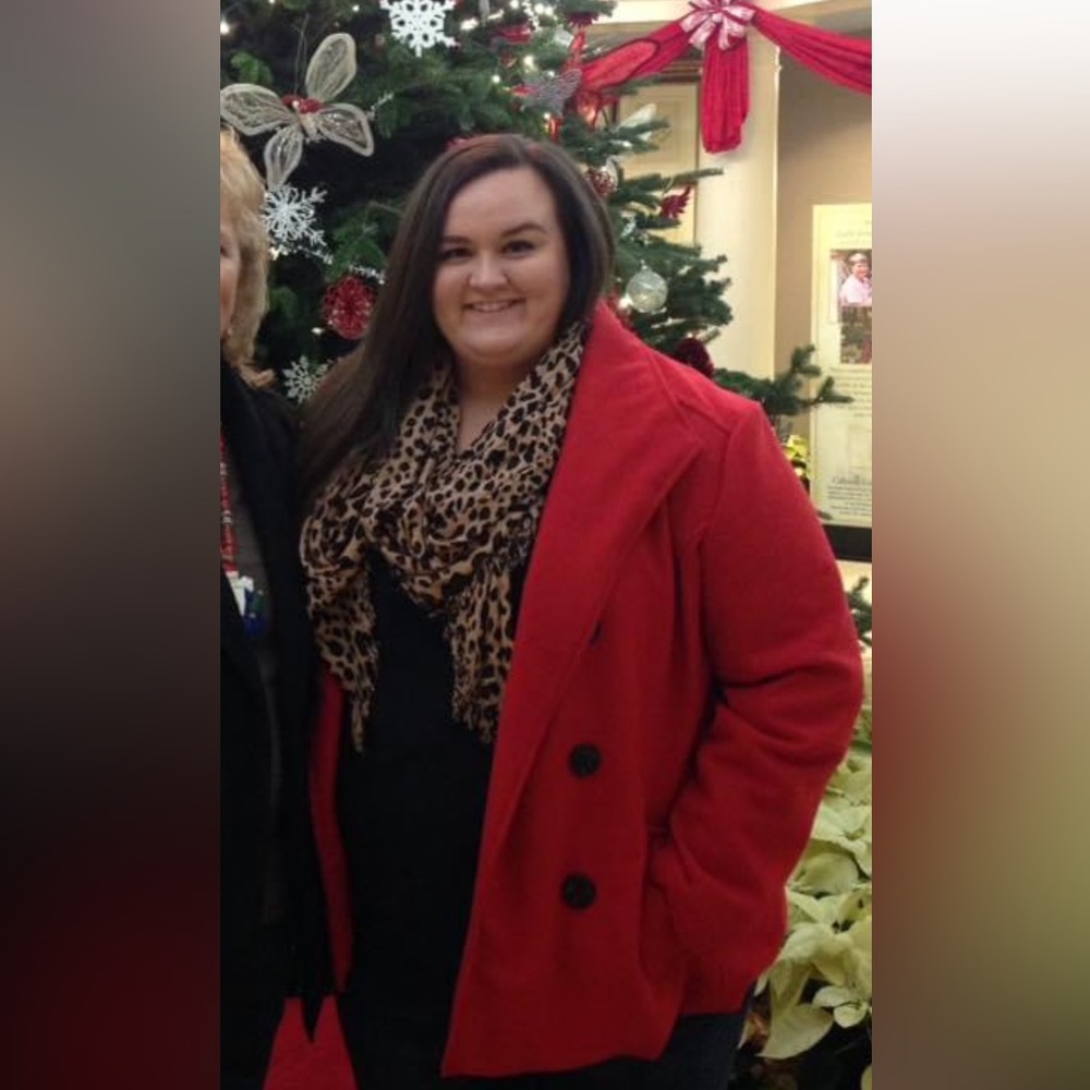 Red pea coat 3x